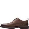 CLARKS MENS BROGUE LACE SHOE - BROWN LEATHER